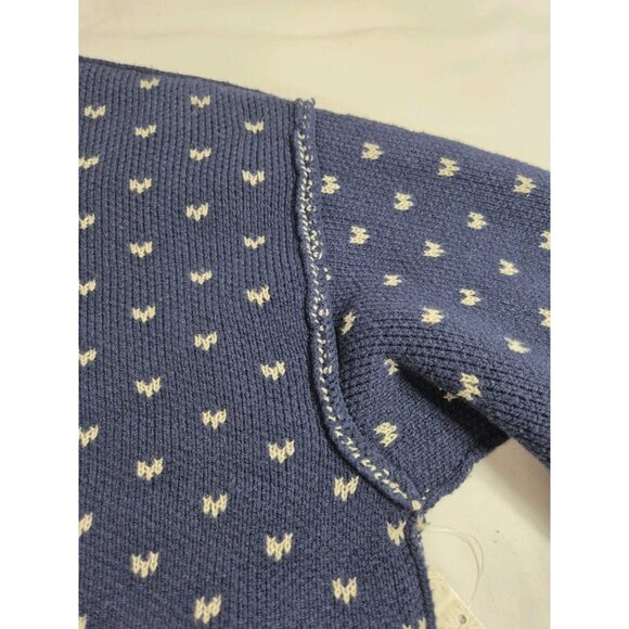 Free People Cropped Sweater Women's Size S Blue Easy Street Patterned Boxy (52) - Picture 7 of 12